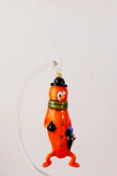 Licence Christmas tree toy made of glass "Carrot Detective"