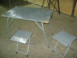 Set of field folding furniture (table and chairs)