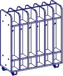 Towel rack 12-seater (on wheels). Size (w x d x h): 850 x 320 x 900mm. (Furniture for kindergartens brand "Interior" seri