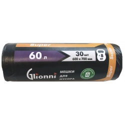 Plastic film bag, trade mark Glionni "SUPER" 60l