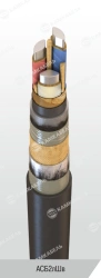 Power cable with aluminium conductors with paper insulation impregnated with viscous or non-flowing composition for voltage 6, 1