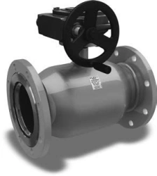 Ball valve LD KSHTSFR of steel 20 DN250 Ru2,5MPa full bore with reducer