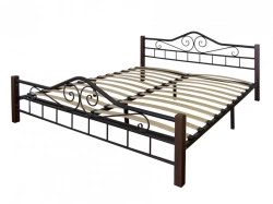 Bed headboard on metal frame
