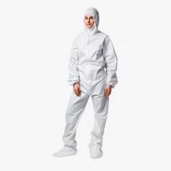 Disposable protective coverall with Isogarm hood and shoe covers (sterile)