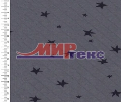 Synthetic knitted fabric (PE-100%) printed, jacquard patterned, two-layer with horizontal weft