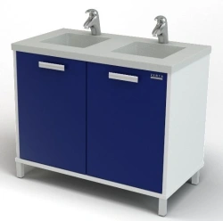 Straight module with double sink, 102-002-2 M, 1200x600x850