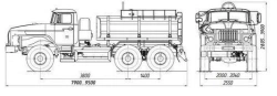 Tank truck for transportation of food liquids (technical water) ??? 4680K4-20 on chassis URAL 55571-1151-60, 55571-1151-62,55571