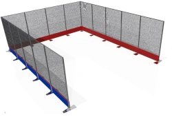 Sector for fencing of indoor throwing practice area
