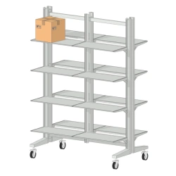 Mobile double-sided metal shelving unit on roller supports (?????) 750?1260?1800 mm