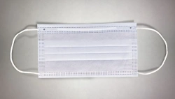 Medical disposable masks of nonwoven materials (CMC20/CMC25/CMC20) non-sterile three-layer, density 65g/m2, white