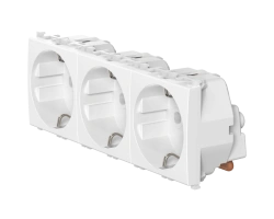 CADUCEUS ALING Experience flush-mounted socket outlet with earthing, triple without blinds, 3x16A, 250V~, 3x2M, white, art. 7411