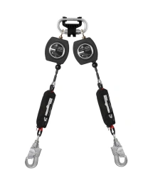 Double-shoulder retractor type "HB-02 rope" with carabiner , item vpro HB02S duo 0257.