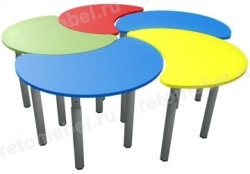 Table "Petal" on adjustable legs