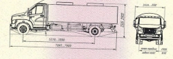 Tank truck for transporting food liquids and live fish type 2790F of modification 2790F9 on the basis of GAZ chassis, type C4, m