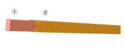 Rectangular copper winding wire with glass fibre and glass polyester insulation, PSLDKT