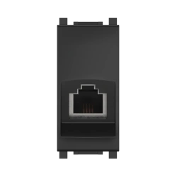 CADUCEUS ALING Experience flush-mounted telephone socket RJ12 6P4C cat.3, 1M, black (soft touch), art. 74211.?1