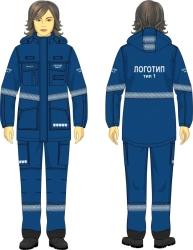 Women's windbreaker jacket in the corporate style of PJSC Gazprom Neft for protection against thermal risks of electric arc, hig