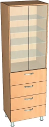 Wooden cupboard for trade enterprises