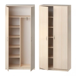 Double-door wardrobe for staff clothing