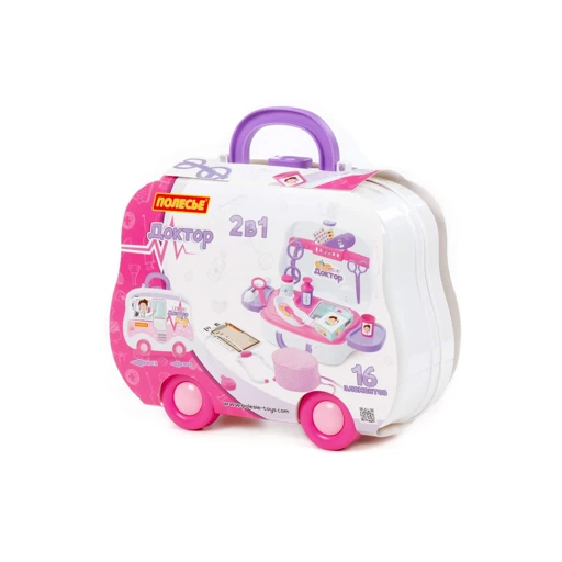 Doctor Playset for Kids with 16 Accessories in a Rolling Case