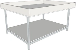 Large reinforced table with sides