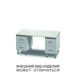 Two-desk unit with high drawers