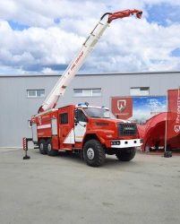 Foam extinguishing vehicle with mast APTM-(6,0-7,0)-?, type 5881U, modification 5881U0, on chassis Ural-4320-6951-70, 4320-6951-