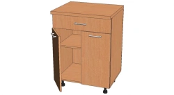 Floor table with a drawer and a shelf with two doors. Model: STYA-2