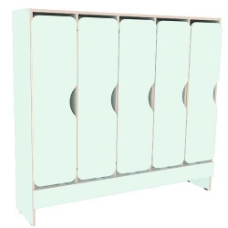 Five-section cupboard for children's clothes