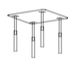 Children's table on metal frame