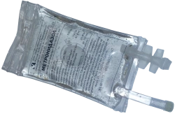 Metronidazole, 5 mg/ml, 100 ml.