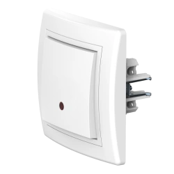 CADUCEUS ALING PRESTIGE Single-key flush-mounted switch with switch-on indication 16AX, 250V~, white, article number 6191.