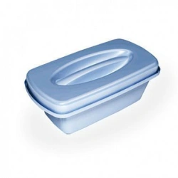 Polymeric containers with perforated tray and lid for pre-sterilisation cleaning, chemical disinfection and sterilisation.