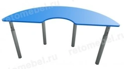 Horseshoe table on adjustable legs