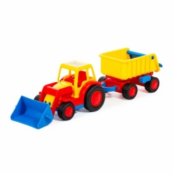 "Bazik", a loader-tractor with a trailer (in a net), Item No. 9623