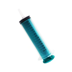 Single-use three-detail sterile injection syringes 160 ml capacity with universal connection tip