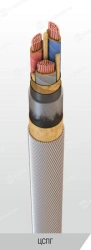 Power cable with copper conductors with paper insulation impregnated with non-flowing composition for voltage 6, 10 kV of TsSPG
