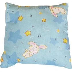 Pillows for children made of cotton, mixed fabrics of top with synthetic filling, "swan down", of mixed fibres (