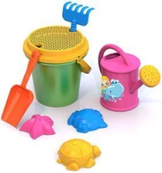 Sand Set No. 67 (3 "Sea" moulds, watering can, bucket, sieve, rake, scoop)