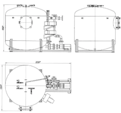 Vacuum wastewater collection plant with a tank "UV-C "INEMA" - 2000-02"