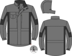 Men's demi-seasonal jacket for ITR Kronos TST 5462M grey/black