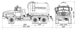 Tank truck for oil and gas condensate collection AKN/AKNS 4680K6 on URAL chassis 5557-1151-60, 5557-1151-62, 5557-1151-70, 5557-