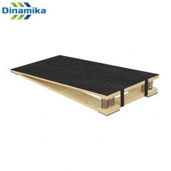 Gymnastic tilting bridge with springs
