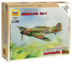 Assembled model British Hurricane Mk-1 fighter aircraft
