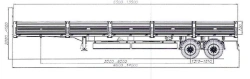 Semitrailer flatbed trailer type MDO4B1, modification 8785B2 on axle MD.?2?1850?9??120?13 (gable axle) or on axle MD.?1?2050?9??