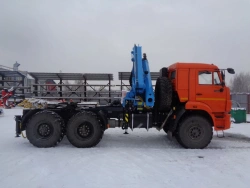 Special purpose vehicle with hydraulic loading crane of KMA type on the basis of KAMAZ 5350 and its modifications 51K12N-U1