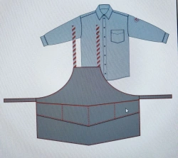 Men's uniform apron for conductors of passenger cars, type A