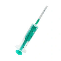 Single-use injection syringes, two-detailed, sterile with single-use injection needles of capacity