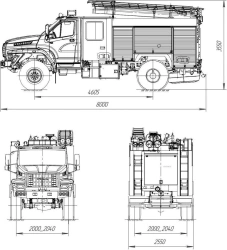 Fire tanker ?? 3,0-(40,-40/4,-50,-50/4) (43206) model 003-UPZ type UR44, modification UR44FN on chassis Ural-43206-71, -7.