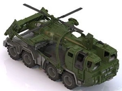 Military tractor "Shield" with helicopter